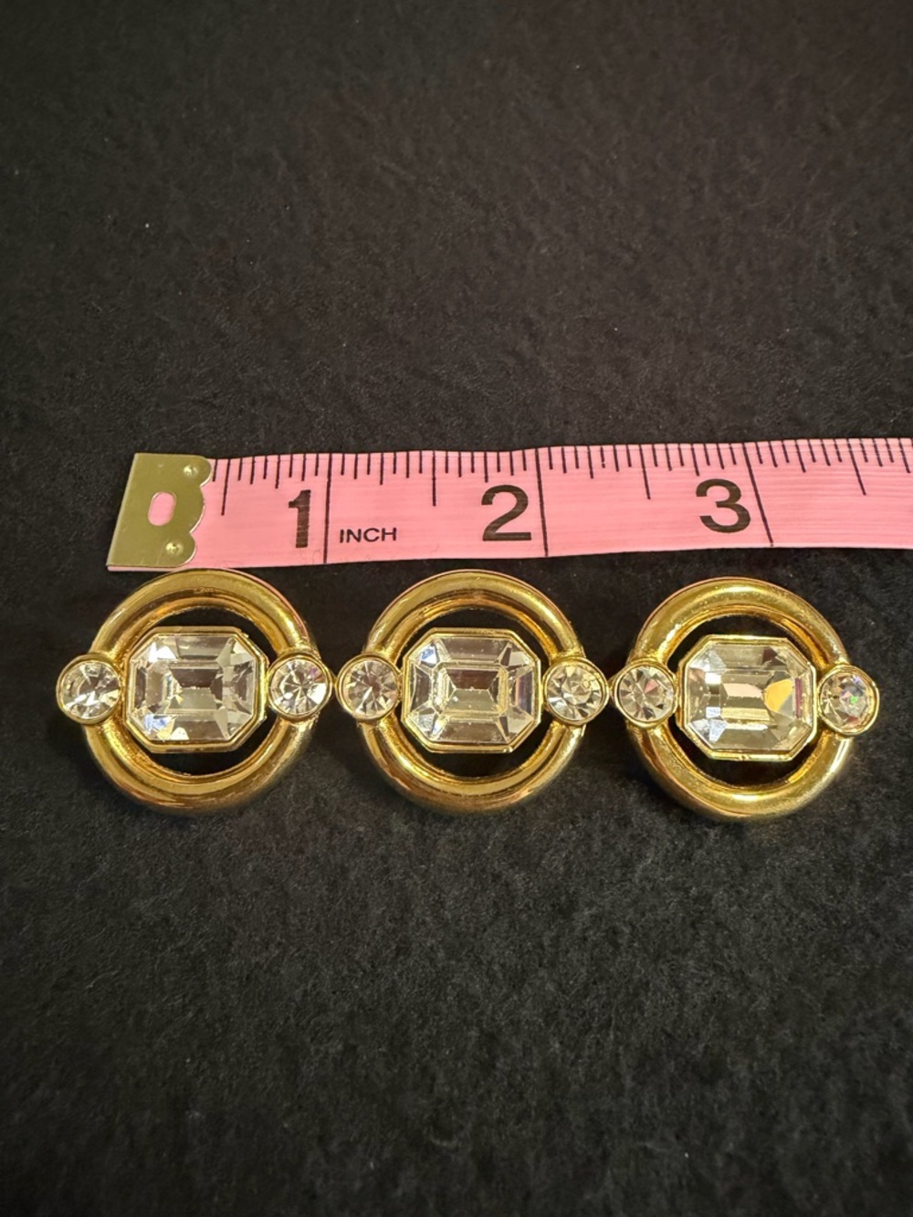 Vintage Givenchy Gold-Tone Brooch with Clear Crystal Accents - Picture 5 of 5